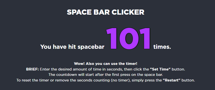 How To Spacebar Click Count ? Spacebar Counter