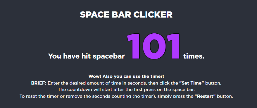 Spacebar Counter - Spacebar Clicker Challenge